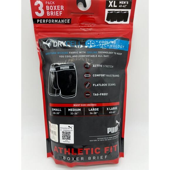 Puma Men's 3 Pack Cooling Technology Performance Boxer Briefs Size XL (40-42) - Picture 7 of 12